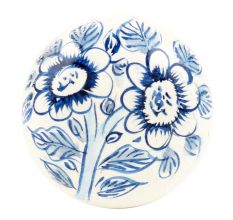 Blue Floral Hand Painted Kashmiri Indian Cabinet Knobs